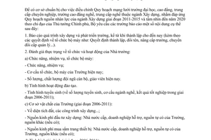 Công văn 322/BXD-TCCB báo cáo tình hình hoạt động các trường thuộc doanh nghiệp