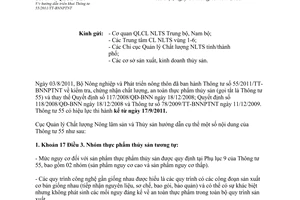 Công văn 1741/QLCL-CL1 hướng dẫn triển khai Thông tư 55/2011/TT-BNNPTNT