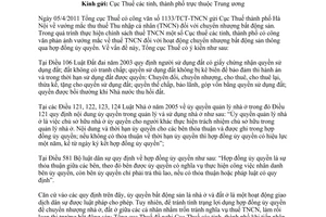 Công văn 3373/TCT-TNCN thuế thu nhập cá nhân chuyển nhượng bất động sản