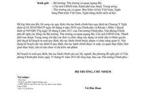 Công văn số 6582/VPCP-KSTT xây dựng kế hoạch rà soát thủ tục hành chính