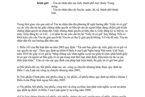 Công văn 141/TANDTC-KHXX thẩm quyền giải quyết yêu cầu trả lại giấy chứng nhận