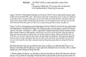 Công văn 371/A72-P2 giải quyết thủ tục xuất nhập cảnh cho người nước ngoài