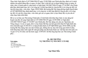 Công văn 302/BXD-TCCB báo cáo tình hình thực hiện Nghị định 107/2006/NĐ-CP