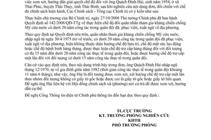 Công văn 2948/CS-NC trả lời đơn thư về giải quyết chế độ