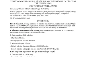 Quyết định 1205/QĐ-UBND năm 2011 điều chỉnh danh mục mức thu tạm thời một phần