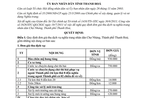 Quyết định 3193/2011/QĐ-UBND đơn giá thu dịch vụ nghĩa trang nhân dân