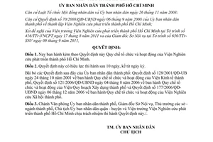 Quyết định 61/2011/QĐ-UBND Quy chế tổ chức và hoạt động Viện Nghiên cứu