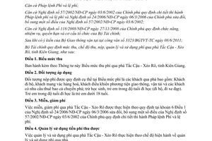 Thông tư 137/2011/TT-BTC  mức thu, chế độ thu, nộp, quản lý và sử dụng phí