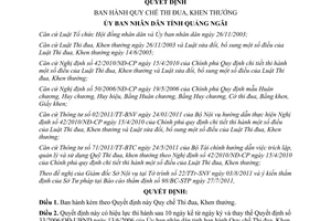 Quyết định 21/2011/QĐ-UBND quy chế thi đua khen thưởng Quảng Ngãi