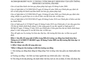 Thông tư 43/2011/TT-BGDĐT sửa đổi Thông tư 14/2009/TT-BGDĐT Điều lệ trường