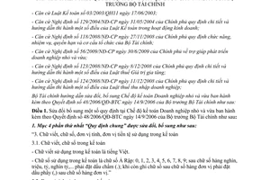 Thông tư 138/2011/TT-BTC hướng dẫn sửa đổi Chế độ kế toán Doanh nghiệp nhỏ