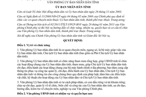 Quyết định 2070/QĐ-UBND năm 2011 chức năng nhiệm vụ quyền hạn cơ cấu Văn phòng