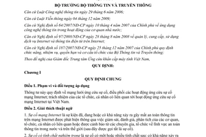 Thông tư 27/2011/TT-BTTTT điều phối hoạt động ứng cứu sự cố mạng Internet