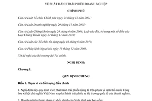 Nghị định 90/2011/NĐ-CP  phát hành trái phiếu doanh nghiệp