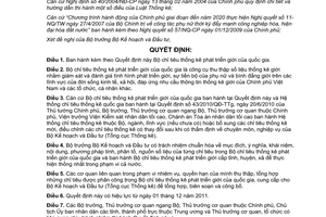 Quyết định 56/2011/QĐ-TTg Bộ Chỉ tiêu thống kê phát triển giới