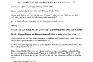 Thông tư 35/2011/TT-BYT hướng dẫn chăm sóc sức khỏe người cao tuổi