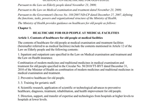 Circular No. 35/2011/TT-BYT guidance on healthcare for old people