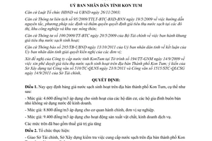 Quyết định 30/2011/QĐ-UBND bảng giá nước sạch sinh hoạt