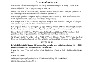 Quyết định 3070/QĐ-UBND 2011 can thiệp giảm thiểu mất cân bằng giới tính 2011 2015 Bình Dương