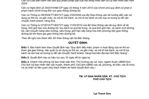 Quyết định 378/2011/QĐ-UBND Quy định điều kiện phạm vi hoạt động xe thô sơ