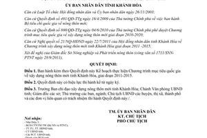 Quyết định 2796/QĐ-UBND năm 2011 mục tiêu quốc gia xây dựng nông thôn mới