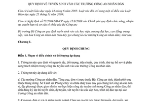 Thông tư 71/2011/TT-BCA tuyển sinh vào trường Công an nhân dân