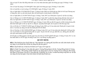 Quyết định 08/2011/QĐ-UBND khu vực, đường phố, địa điểm sản xuất, kinh doanh