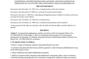 Decree No. 94/2011/ND-CP amending and supplementing a number of articles