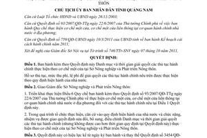 Quyết định 3372/QĐ-UBND năm 2011 danh mục thủ tục hành chính một cửa Quảng Nam