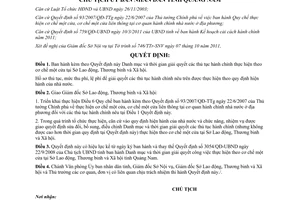 Quyết định 3373/QĐ-UBND  Danh mục và thời gian giải quyết thủ tục hành chính