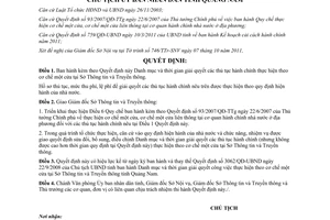 Quyết định 3367/QĐ-UBND Danh mục và thời gian giải quyết thủ tục hành chính