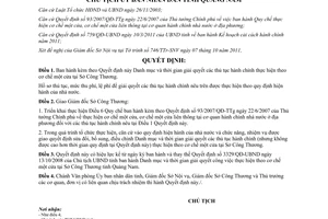 Quyết định 3371/QĐ-UBND  Danh mục và thời gian giải quyết thủ tục hành chính