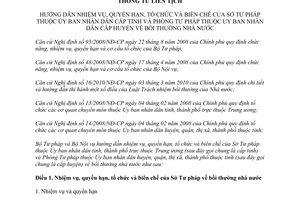 Thông tư liên tịch 18/2011/TTLT-BTP-BNV hướng dẫn nhiệm vụ, quyền hạn, tổ chức