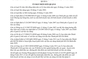 Quyết định 08/2011/QĐ-UBND Quy định khu vực, đường phố, địa điểm sản xuất