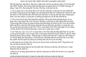 Chỉ thị 194/CT-BVHTTDL Bảo tồn và phát triển văn hoá dân tộc thiểu số Việt Nam