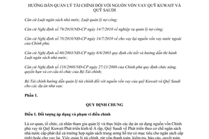 Thông tư 142/2011/TT-BTC hướng dẫn quản lý tài chính nguồn vốn vay Quỹ Kuwait