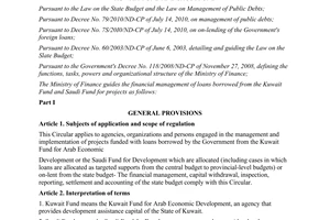 Circular No. 142/2011/TT-BTC  guiding the financial management of loans