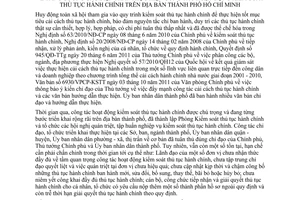 Chỉ thị 32/2011/CT-UBND công tác hoạt động kiểm soát thủ tục hành chính