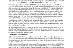 Chỉ thị 12/2011/CT-UBND kiện toàn tổ chức Sở Tư pháp Phòng Tư pháp An Giang