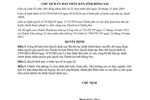 Quyết định 2719/QĐ-UBND công bố thủ tục hành chính sửa đổi