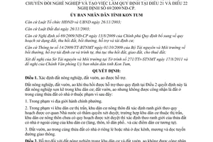 Quyết định 32/2011/QĐ-UBND mức hỗ trợ khi thu hồi đất nông nghiệp