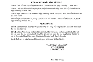 Quyết định 31/2011/QĐ-UBND Quy chế công bố, công khai thủ tục hành chính