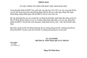 Công văn 3291/BHXH-TNQLHS thông tin trên thẻ bảo hiểm y tế học sinh sinh viên