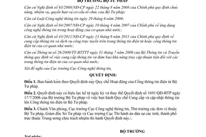 Quyết định 4146/QĐ-BTP Quy chế hoạt động của Cổng thông tin điện tử