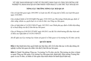 Quyết định 2333/QĐ-TCHQ Quy chế tổ chức đào tạo và thi cấp chứng chỉ