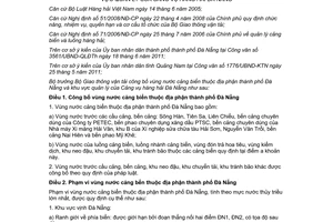 Thông tư 52/2011/TT-BGTVT công bố vùng nước cảng biển địa phận thành phố Đà Nang