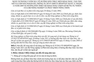 Thông tư 70/2011/TT-BNNPTNT sửa đổi Thông tư 35/2011/TT-BNNPTNT