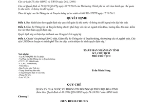 Quyết định 40/2011/QĐ-UBND về Quy chế quản lý nhà nước về thông tin đối ngoại tr