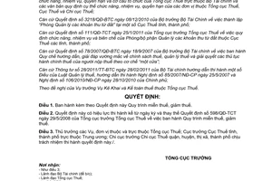 Quyết định 1444/QĐ-TCT năm 2011 Quy trình miễn giảm thuế