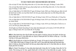 Quyết định 67/2011/QĐ-UBND trình tự, thủ tục ban hành văn bản quy phạm